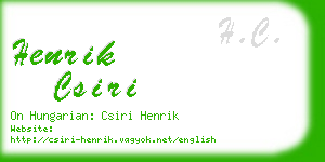 henrik csiri business card